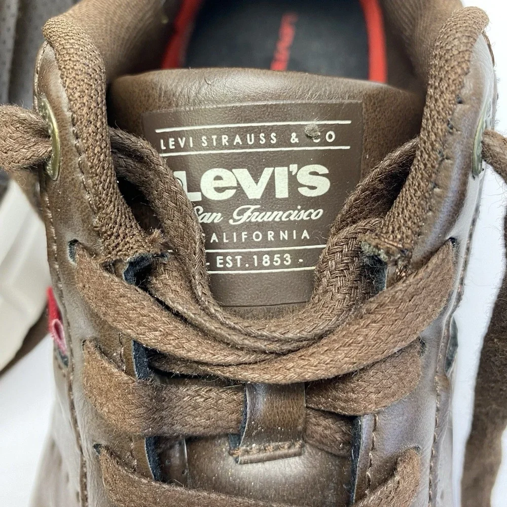 Levi's Comfort Shoe Men Sz 8.5 Casual Brown And Black Low‎ Top Lace Up 51800401B